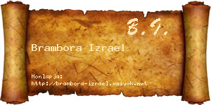 Brambora Izrael névjegykártya